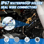460PCS Heat Shrink Solder Seal Wire Connectors Kit, Waterproof Solder Butt Connectors Heat Shrink Terminals Wire Splice Connectors Kit for Marine Electrical Automotive (5 Colors/5 Sizes/AWG 26-10)
