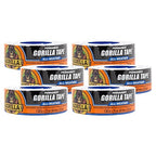Gorilla All Weather Duct Tape, Black, 1.88" x 25 yd (Pack of 6) - UV and Temperature Resistant Waterproof Tape for Outdoor Repairs