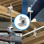 OhLectric OL-72839 Beam C Clamp - Malleable Iron, Zinc Plated Beam Clamp - Features 1-1/8" Jaw Opening, 1/2"-13” Set Screw Size and 750 lbs Max Load - Safety Beam Clamp - Supports 1/2" to 13" Rods