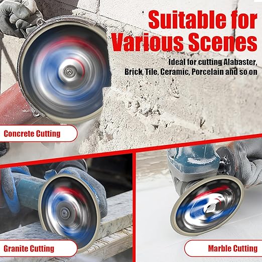 7" Diamond Saw Blades for Angle Grinder, X-Turbo Tile Cutting Blade for Dry & Wet Cutting, Fast Smooth Cutting for Alabaster Concrete Granite Marble 1PC