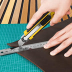 3-Pack Box Cutter Utility Knife | Ultra Sharp Blade with Anti-Slip Rubber Handle | Exacto Cutter for Leather, Rubber & Cartons