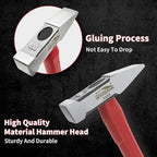 Engineer Hammer, Sheet Metal Hammer 400g, Cross Peen Hammer With Non-slip Rubber Grip For Construction, Gardening, Home Improvement