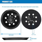 5 Inch Sanding Pad Replacement, Compatible with Ridgid R2600,R2601 Random Orbit Sander,2-Pack