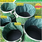 2-Pack 24 Gallon Collapsible Trash Can (19x21 in) Solid Bottom for Pop-Up Trash Can,Recycling Bin,Camping Waste Bin,Laundry Hamper,Yard Waste Bag,Yard Debris Bag,Lawn Grass,Garden Weeds Bags,Leaf Bags