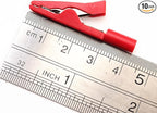 5Colors Insulated Mini Test Alligator Clips Crocodile Clamps for 2mm Test Probes, 2mm Banana Plugs Multimeter Electrical Testing 10Pcs