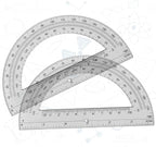 Zonon 2 Pcs 6 Inch Plastic Protractor Math Protractors 180 Degrees Angle Measurement, Translucent for Geometry Classroom Kid Student School Office Supplies (Grey)
