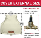 Redford Supply Co. Cold Snap (0°F) Backflow Preventer Insulation Cover, 14"W x 13"H, Pipe Insulation, Water Sprinkler Covers for Outside, Sprinkler Backflow Cover for Winter, Well Pump Bag (Beige)