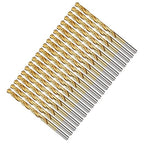 Drill Bit, 15/64" Cutting Diameter, 4341 HSS TiN Coated 135° Cutting Angle Jobber Bits - (Applications: for Drilling Soft Metal Plastic Wood), 20-Pieces