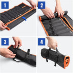 YOOFAN Wrench Roll Up Pouch – Wrench Organizer Bag with Handle, Wrench Holder for Hanging (17+1 SAE)