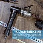 Cordless Right Angle Drill Adapter, 90 Degree Adapter Drill with 3/8" Keyed Chuck and 8mm Hex Shank Power Tool Attachment (Chuck Range: 1mm-10mm)