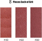 24 Pcs 3 Inch x 24 Inch Sanding Belts,Aluminum Oxide Belt Sander Sandpaper (8 Each of 40 60 80 Grits)