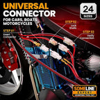 SOMELINE Automotive Wire Connectors Crimp Tool Kit, Crimper for 24-14 AWG Non-Insulated Quick Disconnect Terminals, with 2-9 Pin 2.8mm/6.3mm Plugs & Sockets, Includes Wire Stripper