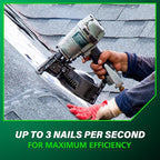 Metabo HPT Roofing Nailer, Pro-preferred Pneumatic Power Nailers, Ideal for Asphalt Roofing Shingles, 16 Degree 7/8″ to 1-3/4″ Roofing Nails, NV45AB2