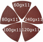 XXGO Triangular Oscillating Multi Tool Sanding Pads 3-1/8 Inch 80mm Assorted Grit 60/80/100/120/240 Grits Pack of 55 Pcs No.XG5501