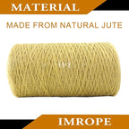 1mm x 2000 Feet Yellow Jute Rope, Twine for Gardening Tomato Climbing Plant Tie Floristry Crafts Gift Wrapping Packing Decor