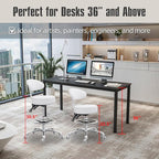 Grace&Grace Drafting Chair Big Cushion Rolling Stool with Back, Tall Shop Stool Rolling Chair with Footrest for Studio, Workshop, Classroom, Lab, Counter, Home Office (White)