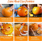 Bifrost Pumpkin Carving Kit, Halloween Pumpkin Carving Tools 22 Piece Premium Stainless Steel Tool Set with Stencils & Convenient Storage Bucket for Effortless Halloween Decorating
