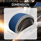 3x21 Inch Sanding Belts 20 Pcs 40 Grits Heavy Duty Belt Sander Zirconia Belt Sander Paper for Wood, Metal, Stainless Steel, Automotive, and Furniture