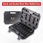 25-Piece 1/2" Drive Socket Set, Metric(10mm-32mm), Deep Sockets, Extension Bars, 1/2" F to 3/8" M Reducer,3/8" F to 1/2" M Reducer, Universal Joint, 6 Point Design, Cr-V