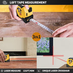 Laser Tape Measure 3 in 1 Laser Rangefinder Tape Measure 135ft Laser Measuring Tape & 16ft Tape Measure for Pythagorean, Area, Volum, Multi-Unit Conversion (Ft/Ft+in/in)