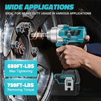Cordless Impact Wrench 1/2 inch for Makita 18v Battery – Brushless High Torque Impact Driver Gun with 750Ft-lbs Torque, LED Work Light, Ergonomic Design for Heavy-Duty Performance(no battery)