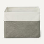 Amazon Basics Collapsible Storage Bins with Leather Handles, Charcoal, Large, Pack of 3