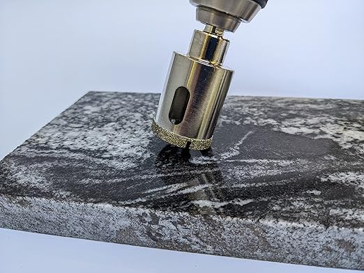 Drilax 1-1/4" Diamond Hole Saw | Removable Pilot Pin for Precision Locator & Wet Drilling | 3/8" Shank for Ceramic, Porcelain, Tile, Quartz, Granite Countertops & Stone