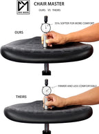 Chair Master (Medium Bench Stool, Standard Casters Easy to Clean! Ergonomic Polyurethane Bench Stool. Seat Height Range 18"-26". Adjustable Footring. for Home Office Lab Workstation