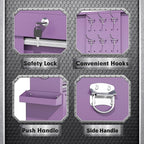 INTERGREAT Purple Tool Chest, 5-Drawer Rolling Storage Cabinet, Detachable Top Tool Box - Lockable Wheels, Garage & Workshop Barbershop Tool Cart