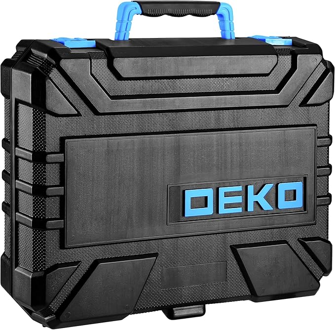 DEKOPRO Drill Set: Tool Set with 8V Blue Cordless Drill, Home Tool Kit with Drill, Hand Tool Kits for Men & Women 126 Piece