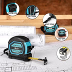 DURATECH Magnetic Tape Measure 12FT with Fractions 1/8, 2 Pack Retractable Measuring Tape, Easy to Read Both Side Measurement Tape, Magnetic Hook and Shock Absorbent Case for Construction, Carpenter