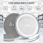 10 Pack 300W UFO Led High Bay Light,120VAC,5000K Daylight Commercial Bay Lighting,IP66 Waterproof,45050LM,1300W MH/HPS with Plug Area Light for Warehouse/Shop/Workshop/Barn/Gym/Factory