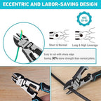 DURATECH 4-in-1 Diagonal Cutting Pliers, 8" Multifunction Heavy Duty Side-Cutting Pliers with Wire Stripper, Wire Cutters with Ergonomic Handle for Electricians and Homes