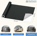 KING MOUNTAIN Canvas Repair Patch 16×60 Inch Self-Adhesive Waterproof Fabric Patch for Sofas, Tents, Furniture,Tote Bags, Car Seats (Dark Grey)