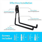 Garage Hooks, 4 Pack Wall Mount Storage Hanger with 2 Extension Cord Holder Organizer, Heavy-Duty 7.5 inch Long Hooks for Ladder, Ski, Sports, Utility, Garden Tool, Hose Storage Rack Organizer