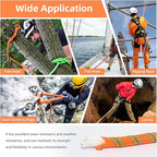 Climbing Rope, 1/2 Inch x 150 Feet Double Braided Arborist Rope Polyester for Outdoor, Climbing, Hiking, Swing, Tree Work, Halyard, Sailing etc(Orange)