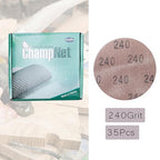 Mesh 5 inch 6 inch Sanding Discs 35PCS Hook and Loop Sanding Discs, Dust-Free, Ideal for Metal, Wood, Composites, Stock Removal, and Fine Finishing (5in, 240 Grit)