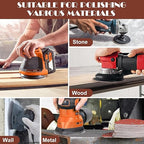 40 Grit Mouse Sander Sandpaper, Jamiikury 5 Hole Detail Sander Sandpaper Palm Sander Paper Mouse Sanding Pads Hook and Loop Sanding Sheets - Pack of 20