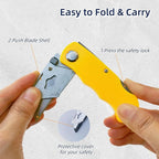 8-Pack Folding Utility Knife Box Cutter Folding with Extra 40 Blades, Foldable Box Cutters Knife for Cartons Boxes Cardboard Sheet Plastic, Razor Knife Utility Knives for Home Office
