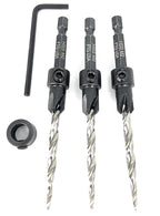 FTG USA Countersink Drill Bit Set for Wood with Tapered Drill Bit 3 Pc #10 (3/16")