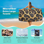 Snake Skin Pattern Beach Towel Oversized 36" x 72", Thin Lightweight Sand Free Quick Dry Microfiber Towel for Swimming Pool Cruise Camping Travel