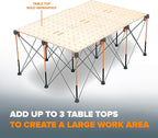 BORA Centipede CK12S 30 inch height Portable Work Stand, Includes 4 X-Cups, 4 Quick Clamps, Carry Bag, Portable Work Support Sawhorse, 4Ft x 6Ft, 30 inch work height, 4500lb weight capacity