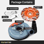 Dust Shroud for Angle Grinder 4.5-5 inch + Diamond Grinding Cup Wheel 5 inch, Universal Surface Grinding Shroud with Grinding Wheel for Concrete Surface, Cement, Marble, Rock, Granite