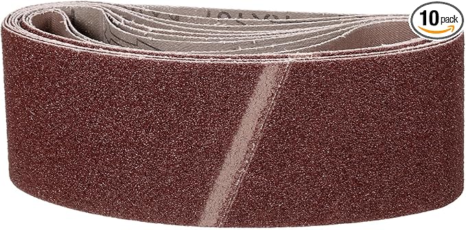 4 x 24 Inch Sanding Belt, 10 Pcs 60 Grit Knife Sharpener Belts Work Sharpening for Belt Sander Knife Carving Tool Metal Working