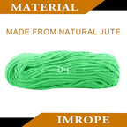 6mm x 200 Feet Light Green Jute Rope, Twine for Gardening Tomato Climbing Plant Tie Floristry Crafts Gift Wrapping Packing Decor