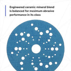 3M Hookit Blue Abrasive Discs 36162, Multi-Hole, 5 in, 220+ Grade, Pack of 50, Virtually Dust-Free, for Auto Sanding, Body Repair, Featheredging, Primer Sanding, Paint Preparation, E-Coat Sanding