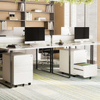 Rolling File Cabinet with Lock, 3 Drawer Metal Mobile Filing Cabinet for Legal/Letter Size, Fully Assembled Except Casters,White