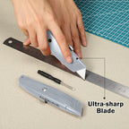 Reginary 20 Pcs Box Cutter Bulk Retractable Utility Knife Heavy Duty Aluminum Alloy Razor Knife for Cardboard Box Carton Opener for DIY, Factory, Home Office(Silver)