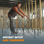 BORA Centipede CK12S 30 inch height Portable Work Stand, Includes 4 X-Cups, 4 Quick Clamps, Carry Bag, Portable Work Support Sawhorse, 4Ft x 6Ft, 30 inch work height, 4500lb weight capacity