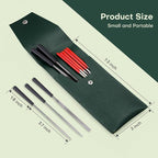 5pcs Mini Diamond Needle Files and 5pcs Mini Steel Needle Files,Packed in Synthetic Leather Case,for high Precision Sanding Work on Wood,Plastic,Metal and Jewelry Carving